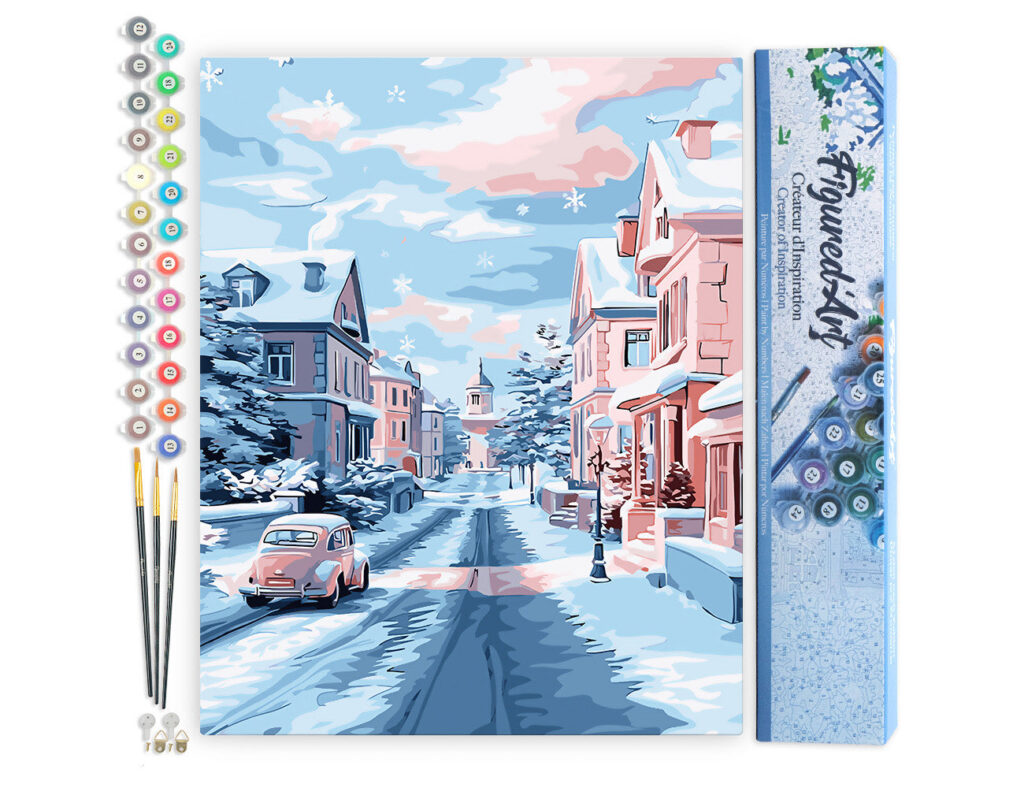 Matinée Enneigée en Ville - Toile roulée