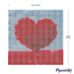 Mini Diamond Painting 25x25cm avec cadre - Arbre rouge Coeur