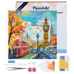 Mini Diamond Painting 25x25cm avec cadre - Automne à Londres