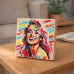 Mini Diamond Painting 25x25cm avec cadre - Blonde Pop Art