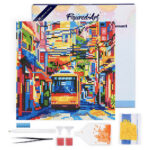 Mini Diamond Painting 25x25cm avec cadre - Bus de la Ville de Tokyo