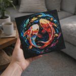 Mini Diamond Painting 25x25cm avec cadre - Carpes Koï Colorées