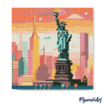 Mini Diamond Painting 25x25cm avec cadre - Ciel Lumineux de New York
