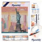 Mini Diamond Painting 25x25cm avec cadre - Ciel Lumineux de New York