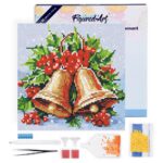 Mini Diamond Painting 25x25cm avec cadre - Cloches de Noël