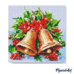 Mini Diamond Painting 25x25cm avec cadre - Cloches de Noël
