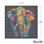 Mini Diamond Painting 25x25cm avec cadre - Éléphant Abstrait Pop Art