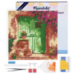 Mini Diamond Painting 25x25cm avec cadre - Entrée fleurie