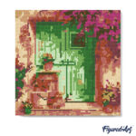 Mini Diamond Painting 25x25cm avec cadre - Entrée fleurie