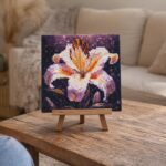 Mini Diamond Painting 25x25cm avec cadre - Épanouissement de Lys