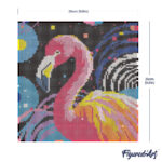 Mini Diamond Painting 25x25cm avec cadre - Flamant Rose Abstrait Pop Art