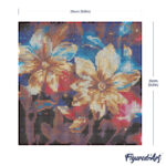 Mini Diamond Painting 25x25cm avec cadre - Fleurs Dorées Brillantes