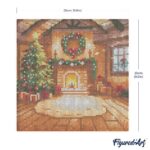 Mini Diamond Painting 25x25cm avec cadre - Intérieur de Noël Douillet