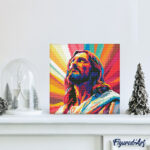 Mini Diamond Painting 25x25cm avec cadre - Jésus Rayonnant