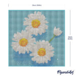 Mini Diamond Painting 25x25cm avec cadre - Jolies Marguerites Blanches