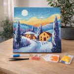 Mini Diamond Painting 25x25cm avec cadre - Nuit d'Hiver en Toscane