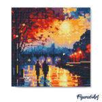 Mini Diamond Painting 25x25cm avec cadre - Nuit Romantique