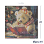 Mini Diamond Painting 25x25cm avec cadre - Ours Mignon en train de Lire