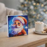 Mini Diamond Painting 25x25cm avec cadre - Père Noël Souriant
