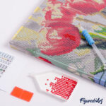 Mini Diamond Painting 25x25cm avec cadre - Petite Chouette Bleue