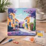 Mini Diamond Painting 25x25cm avec cadre - Printemps en Provence