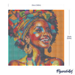 Mini Diamond Painting 25x25cm avec cadre - Reine Africaine Pop Art