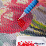 Mini Diamond Painting 25x25cm avec cadre - Reine Africaine Pop Art