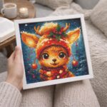 Mini Diamond Painting 25x25cm avec cadre - Renne Mignon Fantaisie