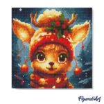 Mini Diamond Painting 25x25cm avec cadre - Renne Mignon Fantaisie