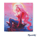 Mini Diamond Painting 25x25cm avec cadre - Sirène Rose