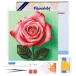 Mini Diamond Painting 25x25cm avec cadre - Superbe Rose