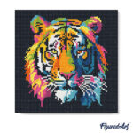 Mini Diamond Painting 25x25cm avec cadre - Tigre Abstrait Pop Art