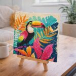 Mini Diamond Painting 25x25cm avec cadre - Toucan Tropical