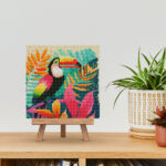 Mini Diamond Painting 25x25cm avec cadre - Toucan Tropical
