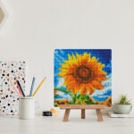 Mini Diamond Painting 25x25cm avec cadre - Tournesol Éclatant au Soleil