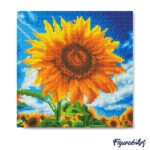 Mini Diamond Painting 25x25cm avec cadre - Tournesol Éclatant au Soleil