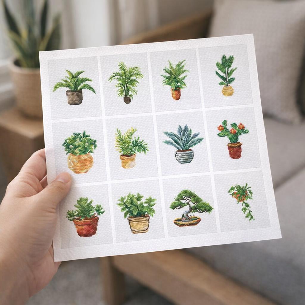 Plantes broderie diamant