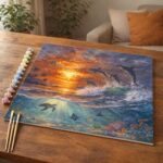 Océan et coucher de soleil - Toile roulée