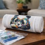 Panda et Lunettes - Toile roulée