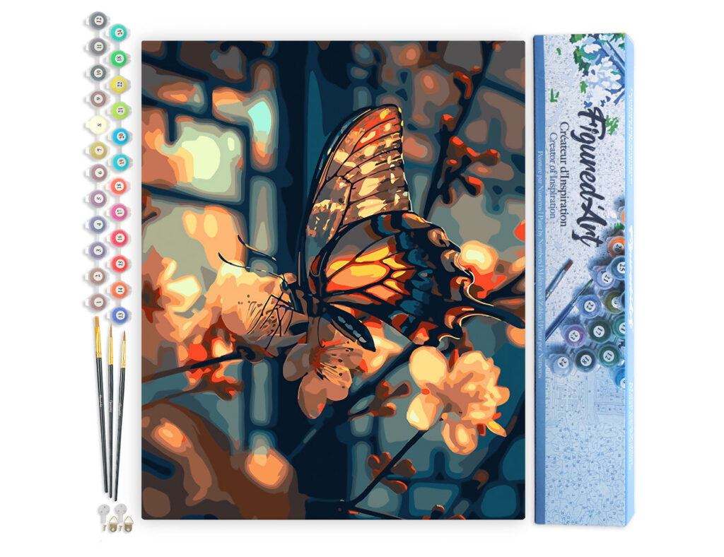 Papillon et Fleurs de Cerisiers - Toile roulée