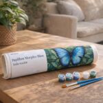 Papillon Morpho Bleu - Toile roulée