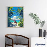 Paradis tropical du surf - Toile roulée