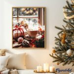 Pause Café de Noël - Toile roulée