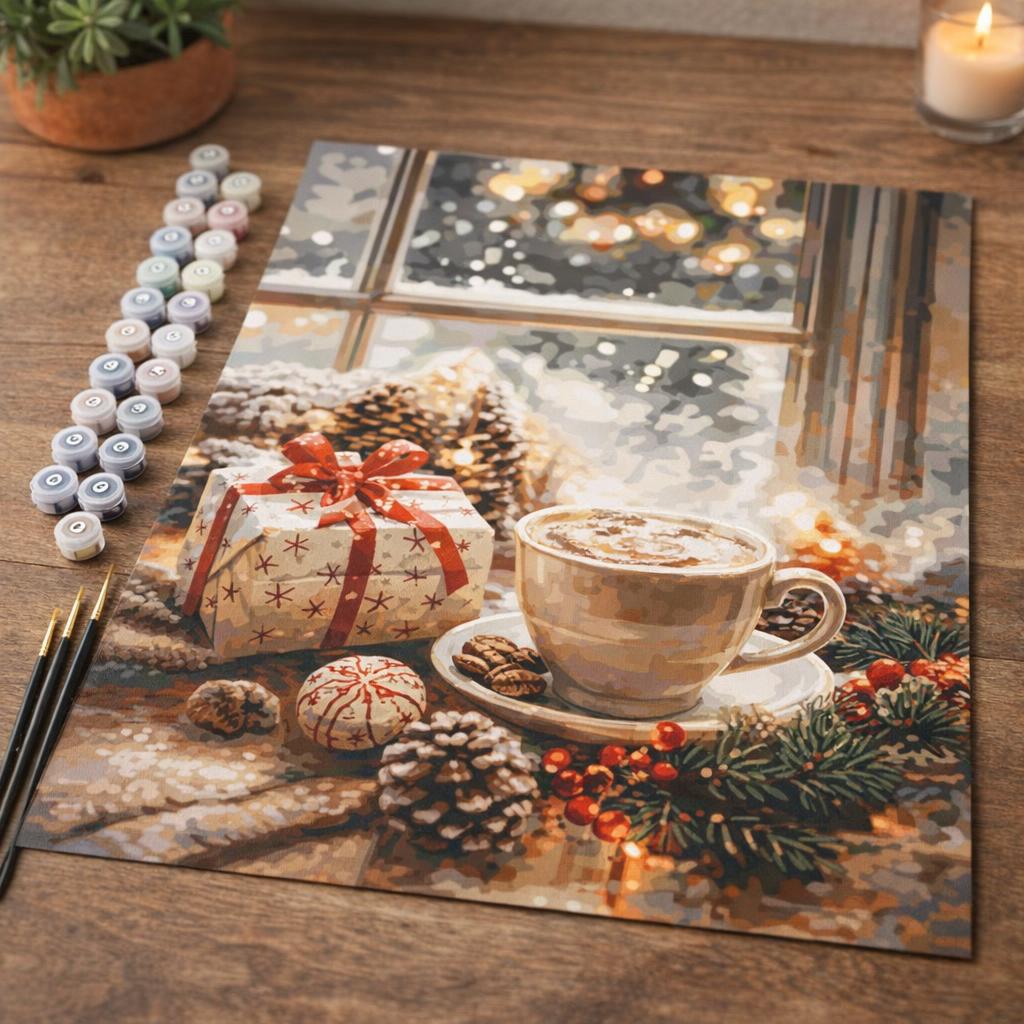 Pause Café de Noël - Toile roulée