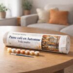 Pause café en Automne - Toile roulée