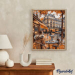 Pause café en Automne - Toile roulée