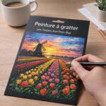 Peinture à gratter - Les Tulipes aux Pays-Bas