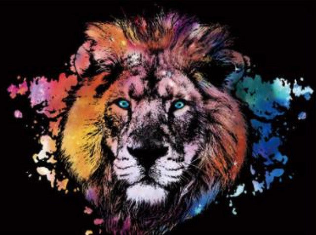 Peinture à gratter - Lion