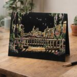 Peinture à gratter - Venise en Italie