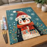 Petit Pingouin de Noël - Toile roulée